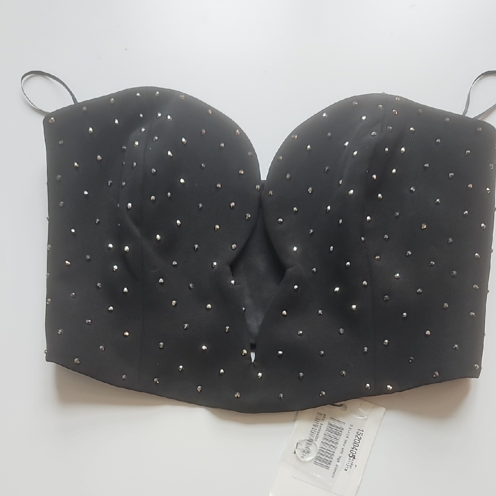 Bardot Black Studded Strapless Bustier